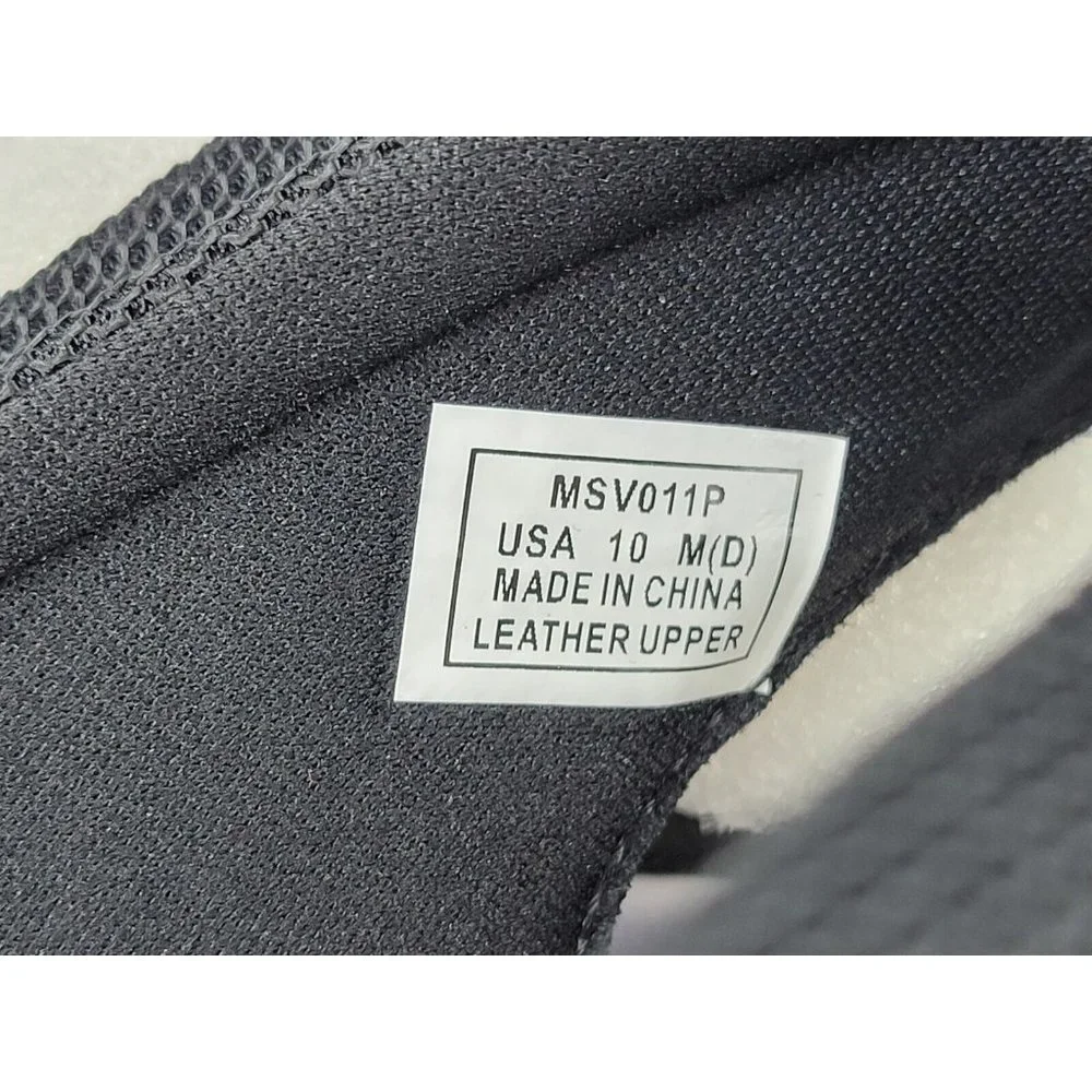 Propet Easton Leather Flip Flop Sandals Shoes Mens Size 10 Black White MSV011P - Picture 6 of 8